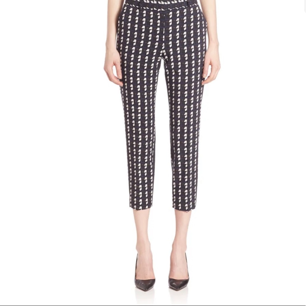 EUC THEORY treeca crop pants wool geo print - size 2